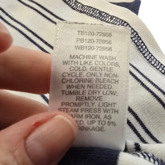 Pendleton Navy Striped Boatneck 3/4 Sleeve T-Shirt Sz S - Picture 8 of 8